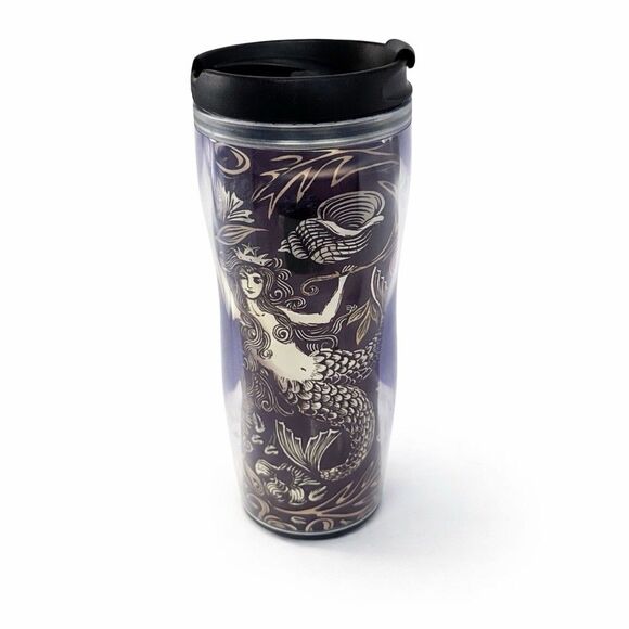 Starbucks 2007 Brown Double Tail Mermaid Tumbler Travel Mug Rare Collectible - Picture 2 of 8
